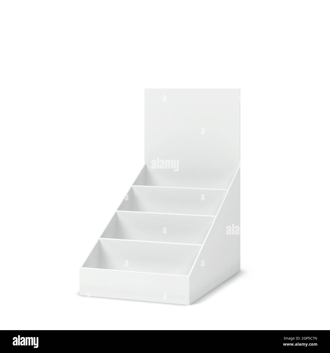 Blank cardboard display mockup. 3d illustration isolated on white background Stock Photo