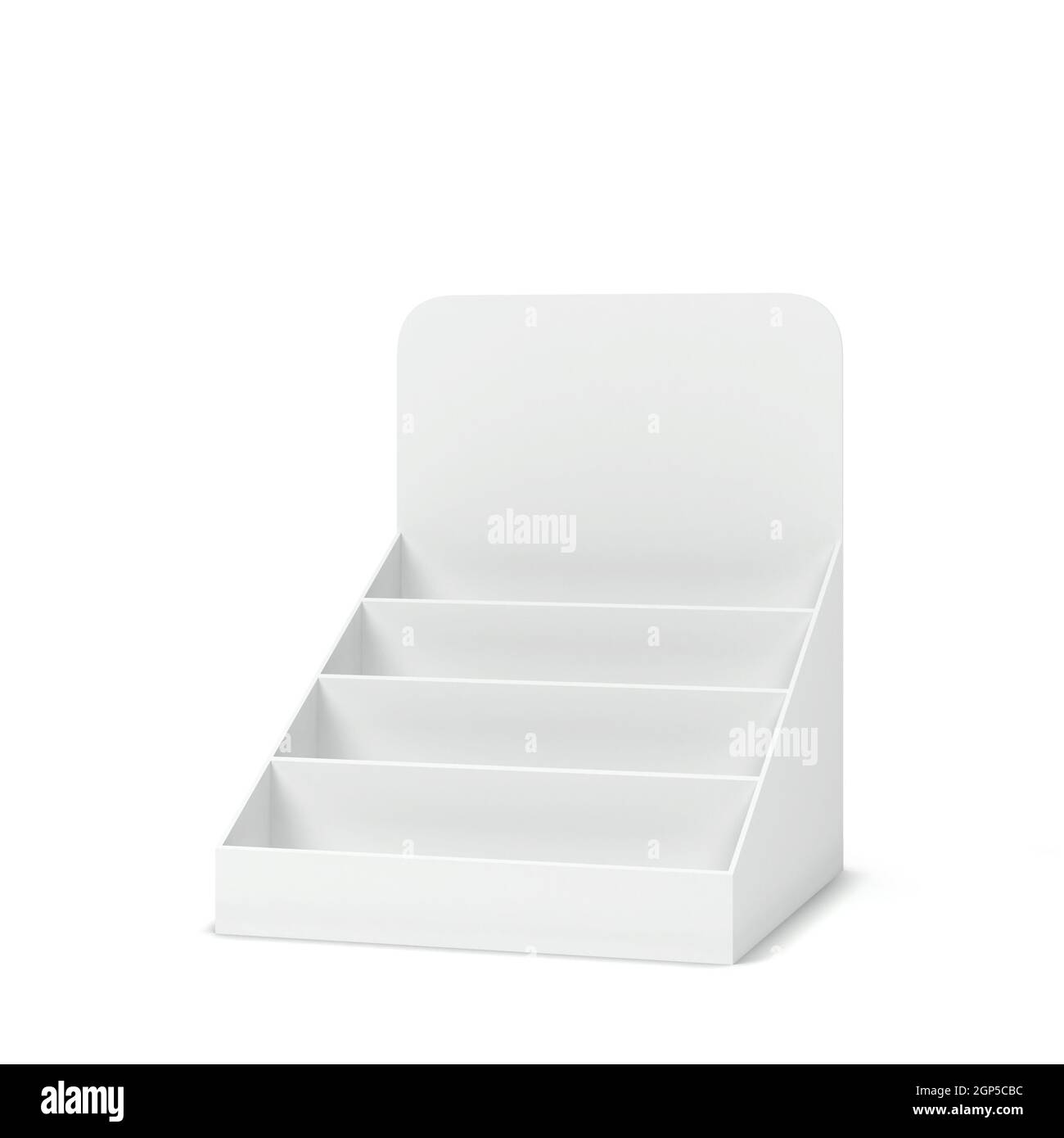 Blank cardboard display mockup. 3d illustration isolated on white background Stock Photo