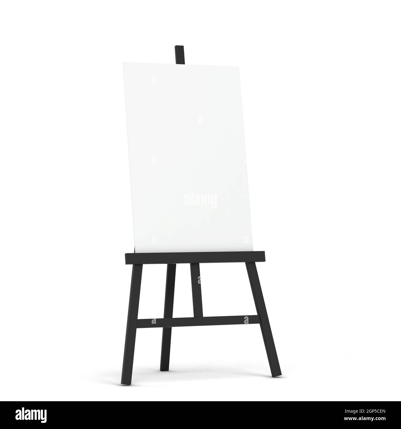 Blank easel mockup. 3d illustration isolated on white background Stock