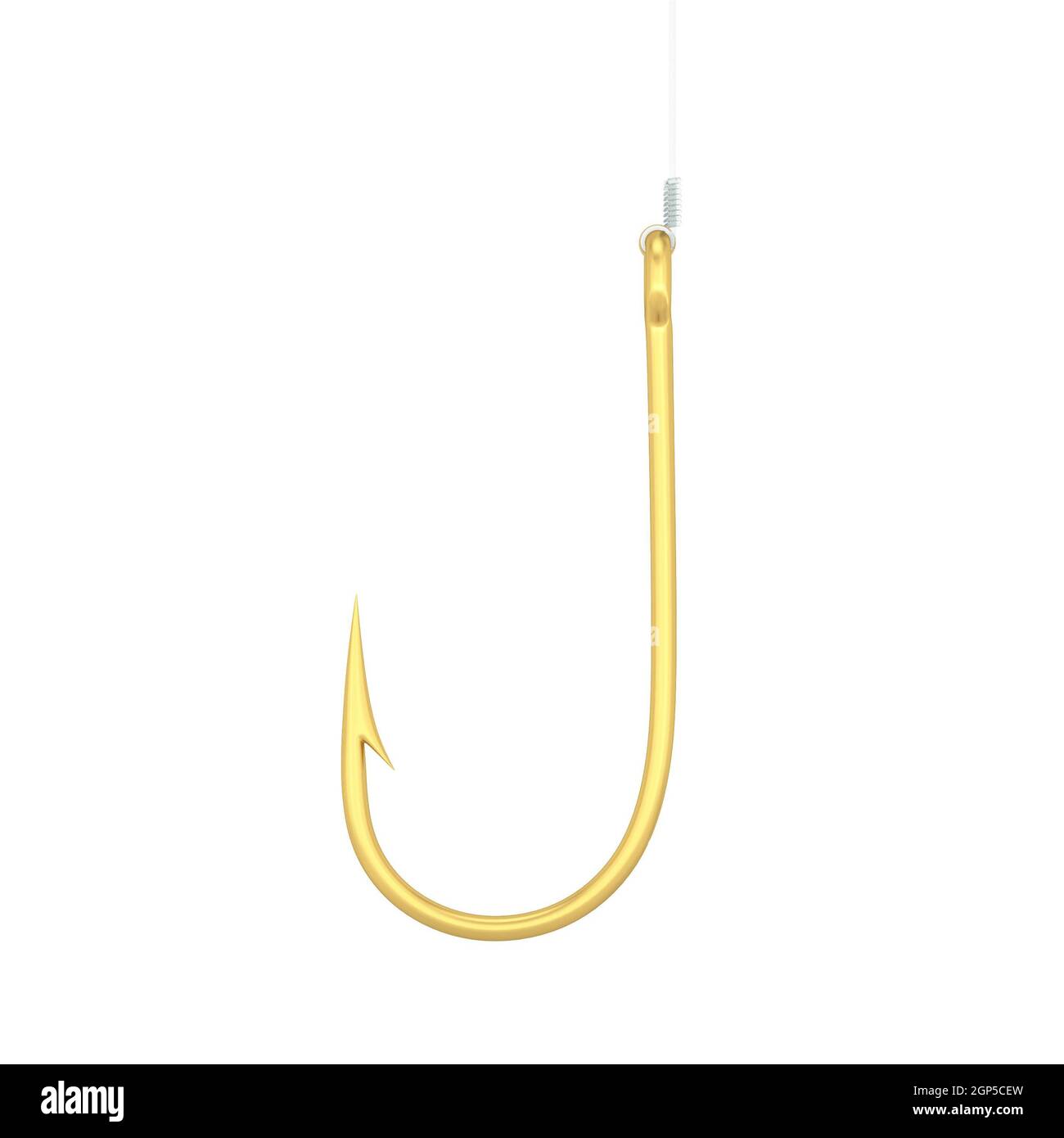 3d render golden fishing hook hi-res stock photography and images - Alamy