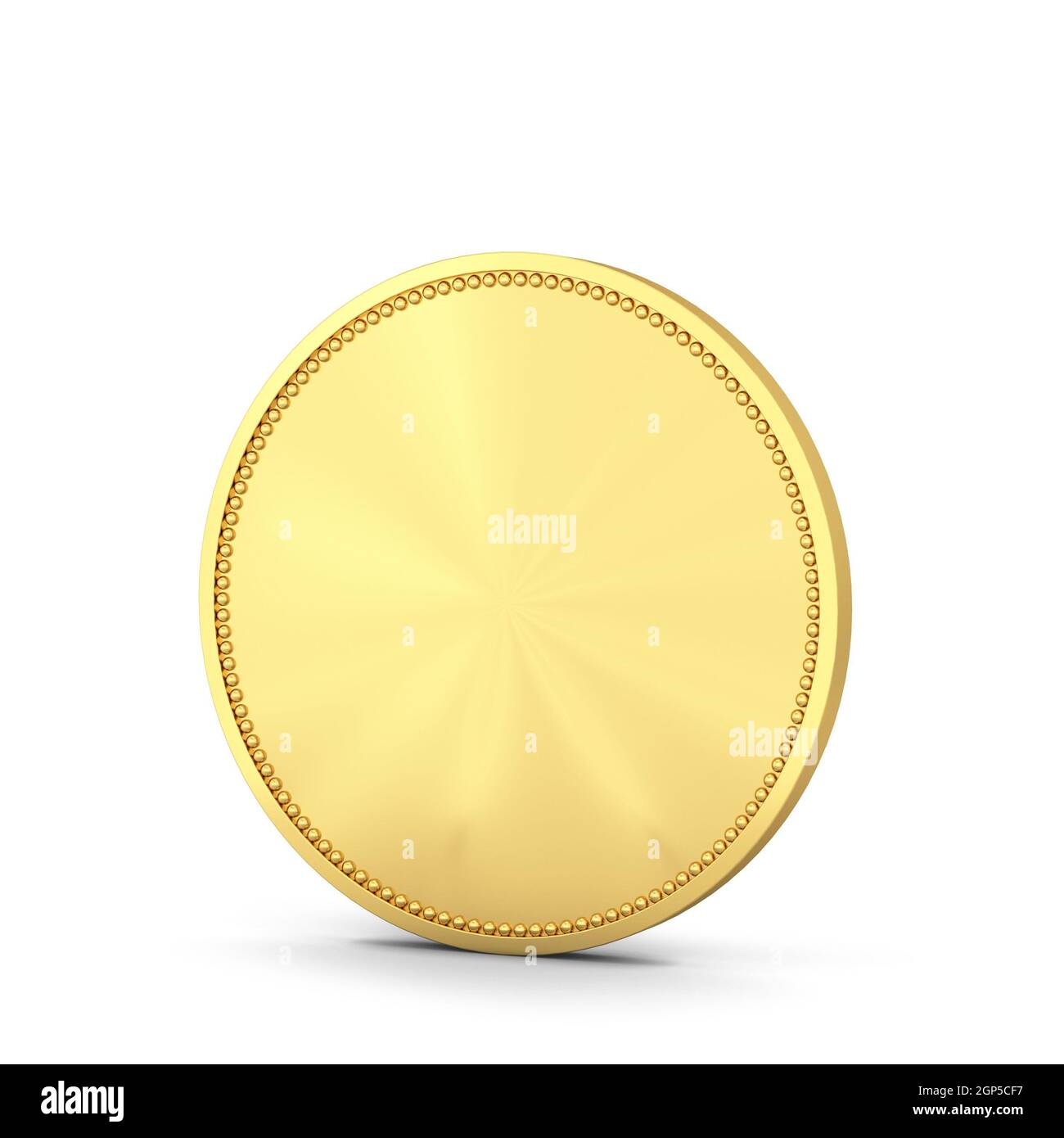 Empty golden coin. 3d illustration isolated on white background Stock ...