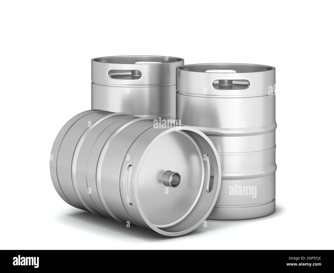 Metal beer keg. 3d illustration isolated on white background Stock