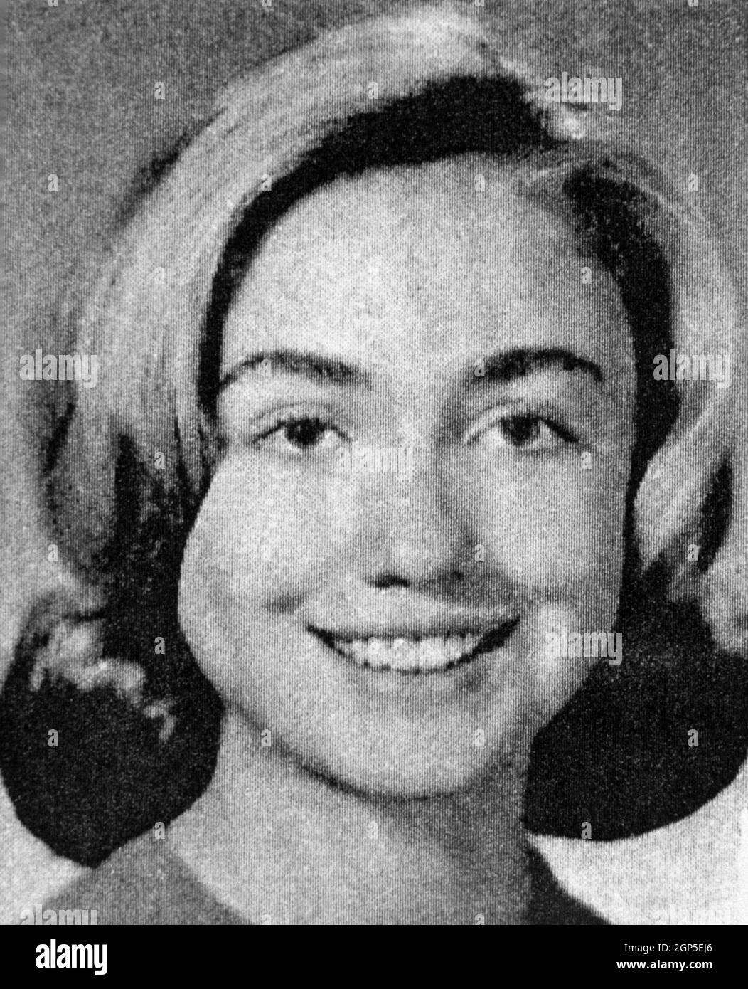 Hillary Clinton's senior portrait from the 1965 Eyrie Yearbook produced