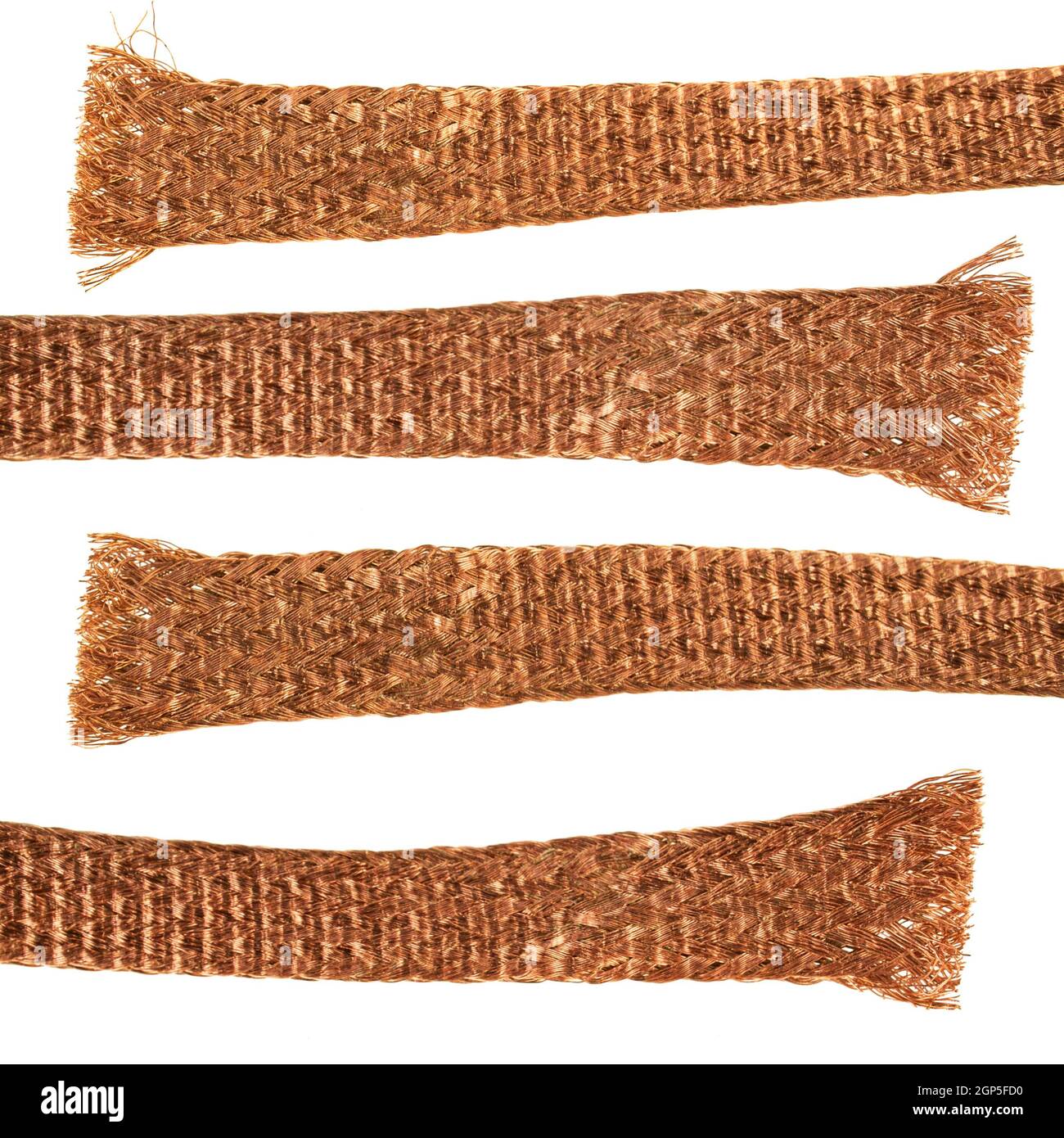 Copper braided wire, isolated on white background Stock Photo Alamy