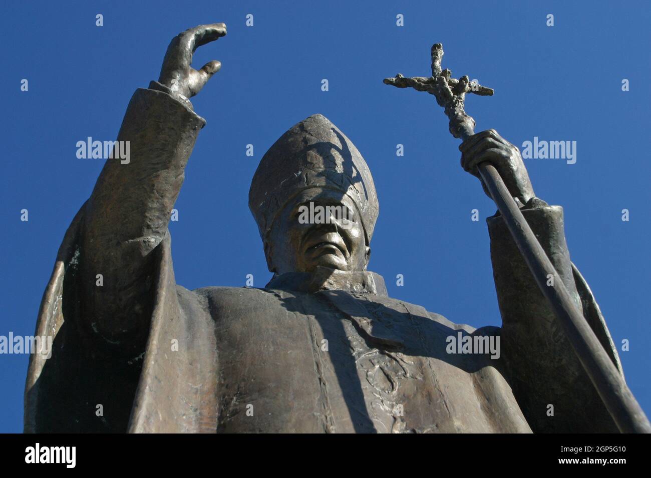 Pope John Paul II statue in Marija Bistrica , Croatia Stock Photo