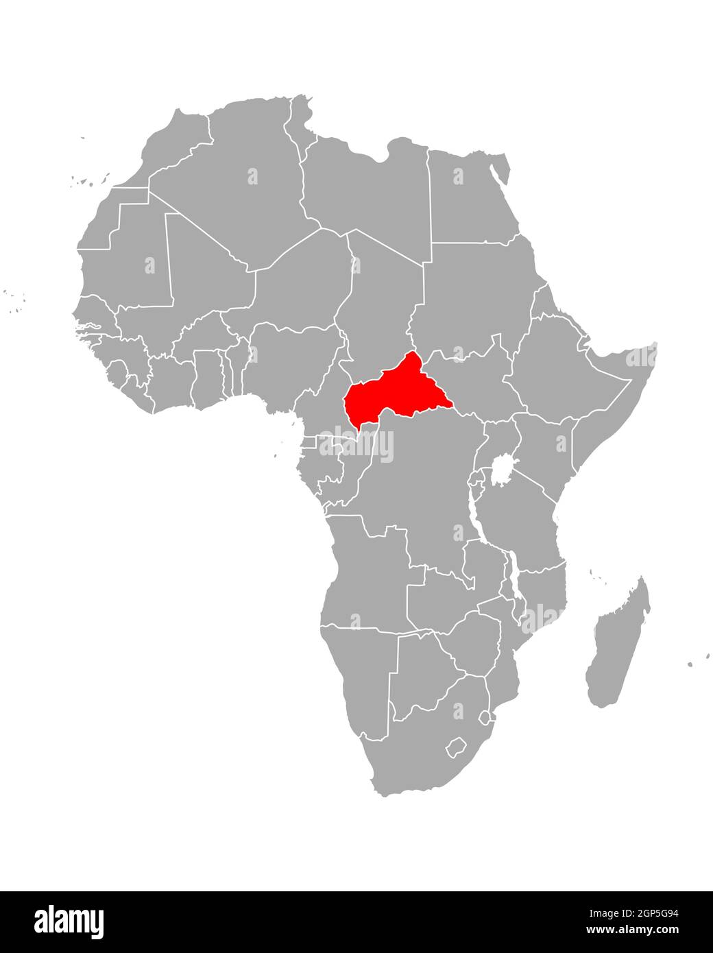 Map of Central African Republic in Africa Stock Photo Alamy