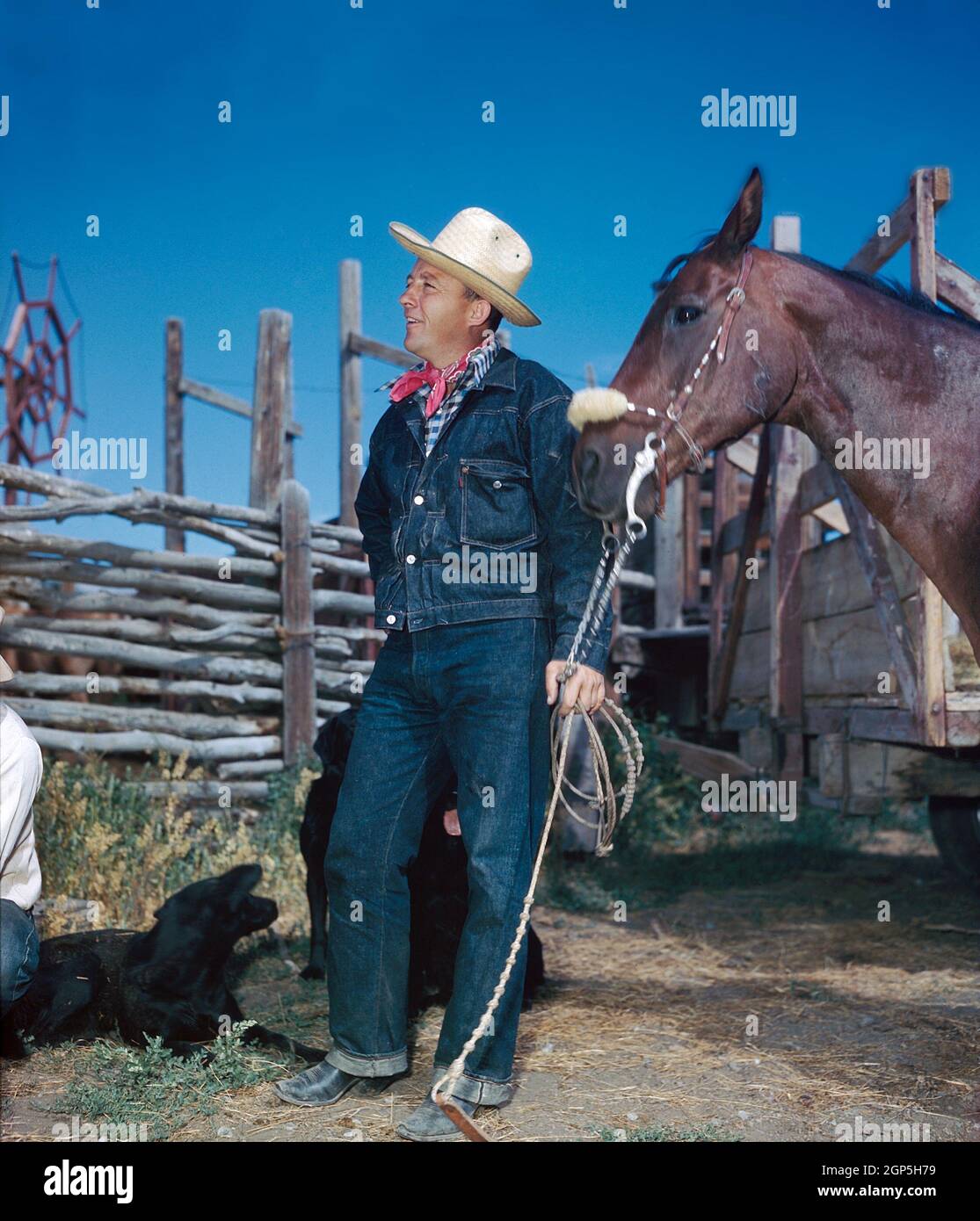 Bing Crosby on his ranch in Elko, Nevada, ca. 1950 Stock Photo Alamy