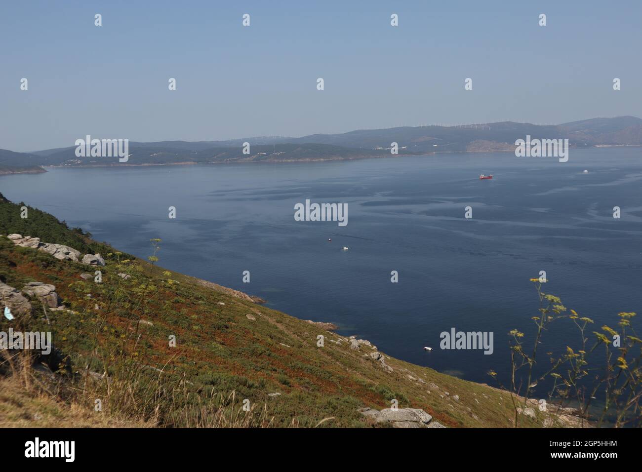 FINISTERRE, ATLANTIC SEA WITH AMAZING VIEWS AT THE END OF THE WAY ST. JAMES, GALICIA, SPAIN Stock Photo