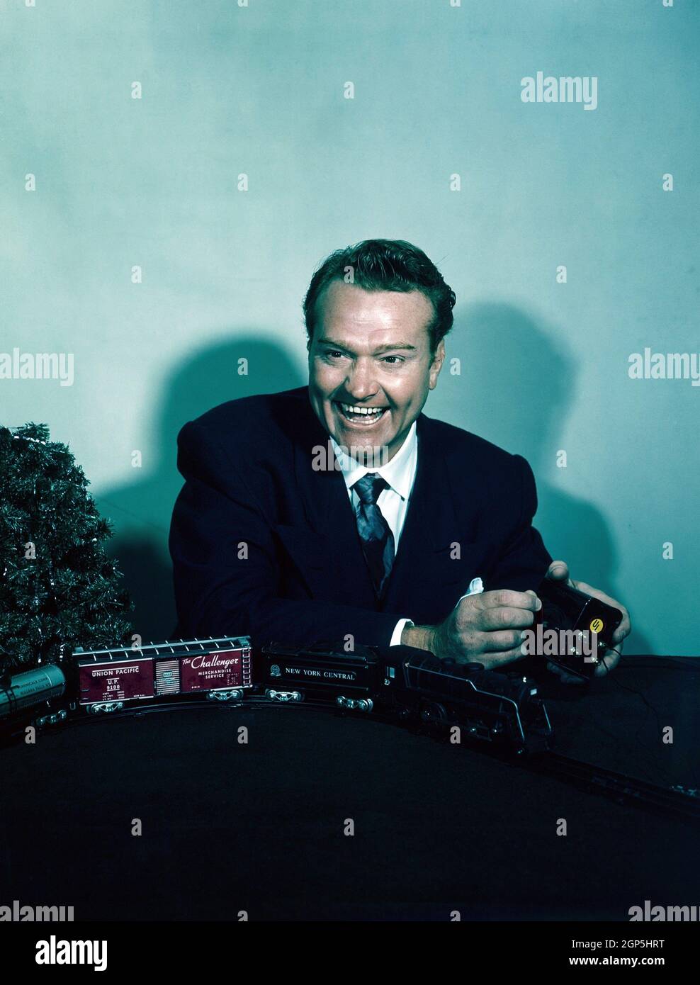 Red Skelton, with toy trains, circa 1950s Stock Photo - Alamy