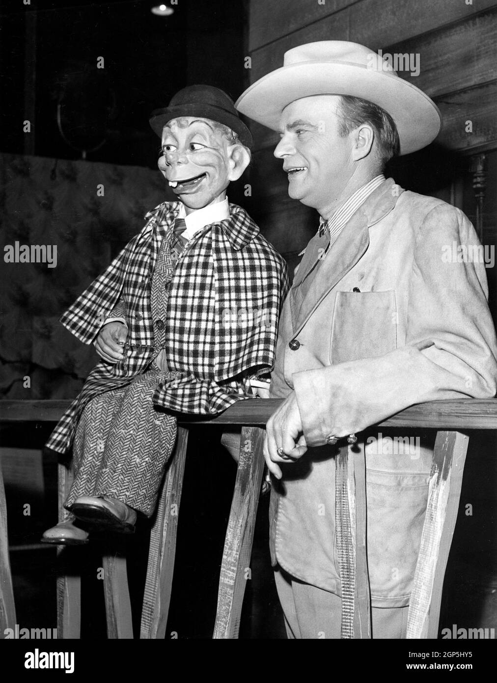 Ventriloquist Edgar Bergen (right), with Mortimer Snerd, ca. 1950s