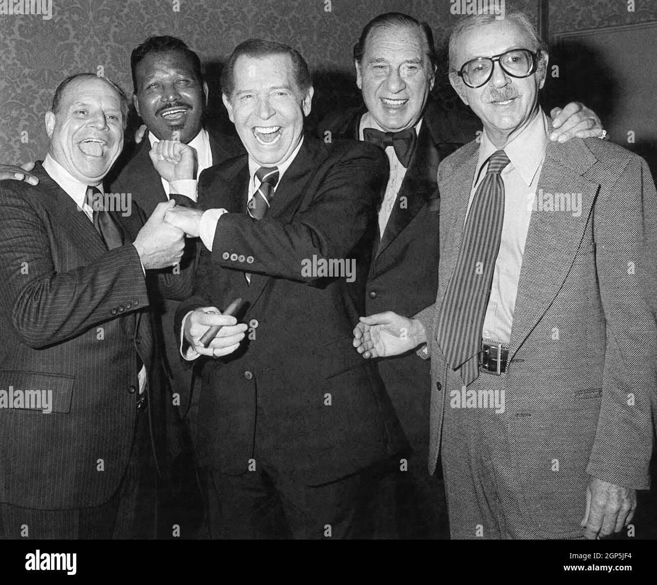 From left Don Rickles, Sugar Ray Robinson, Milton Berle, Henny