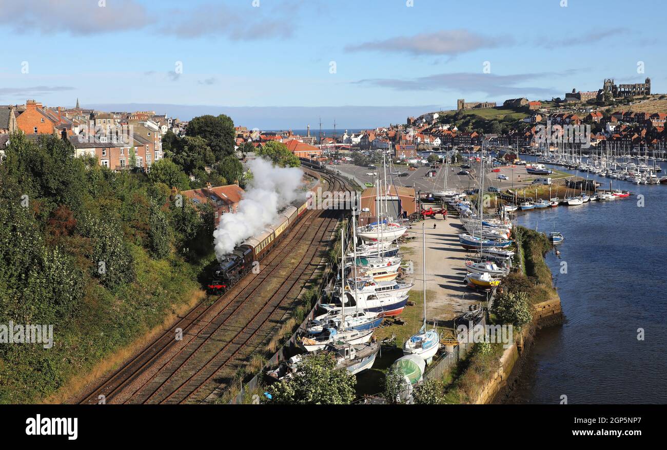 5428 departs from Whitby with the 09.50 to Grosmont on 24.9.21 Stock Photo
