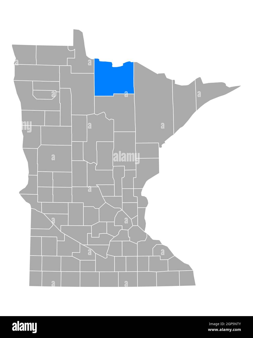 Map of Koochiching in Minnesota Stock Photo Alamy
