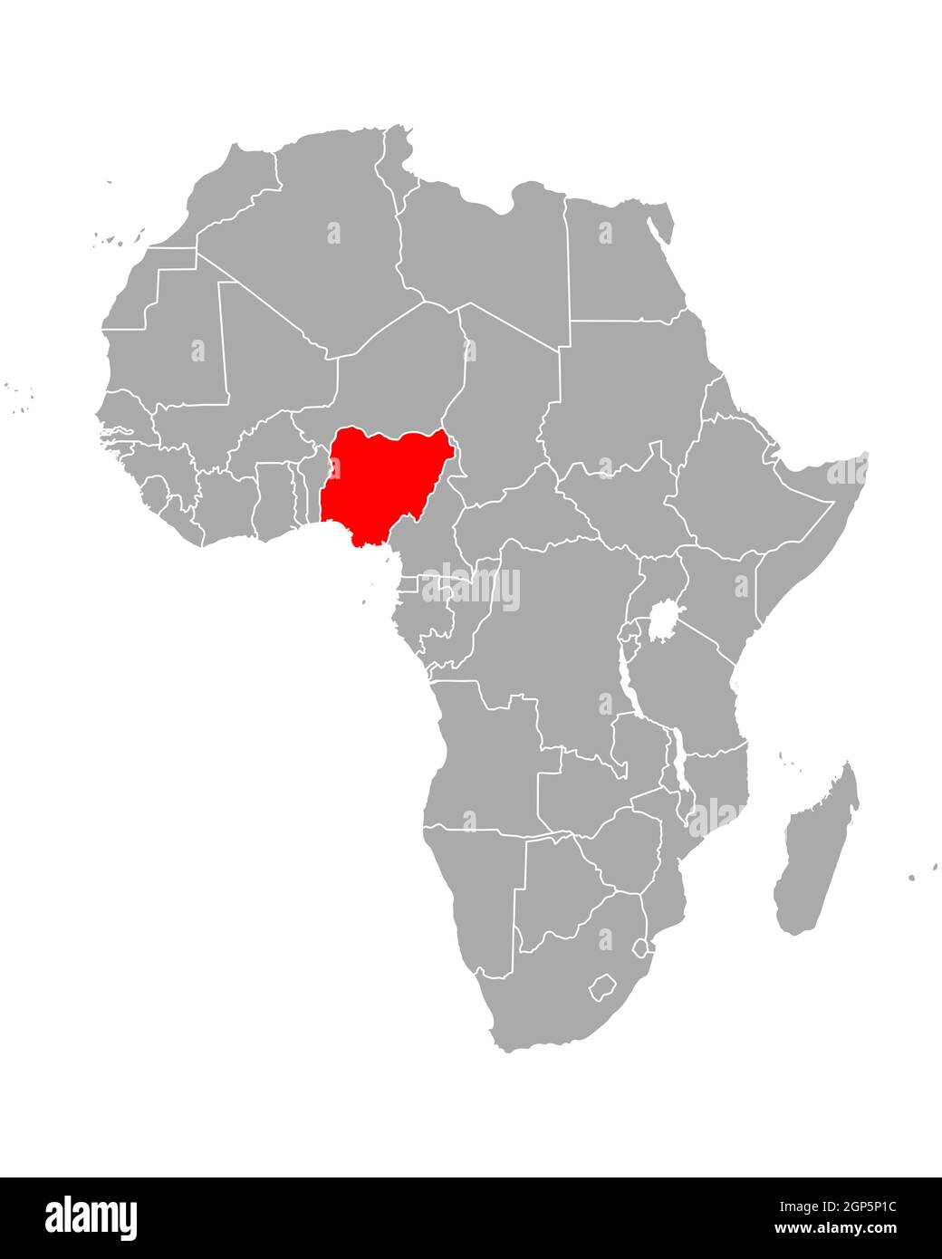 Map Of Africa Showing Nigeria Map Of Nigeria In Africa Stock Photo - Alamy