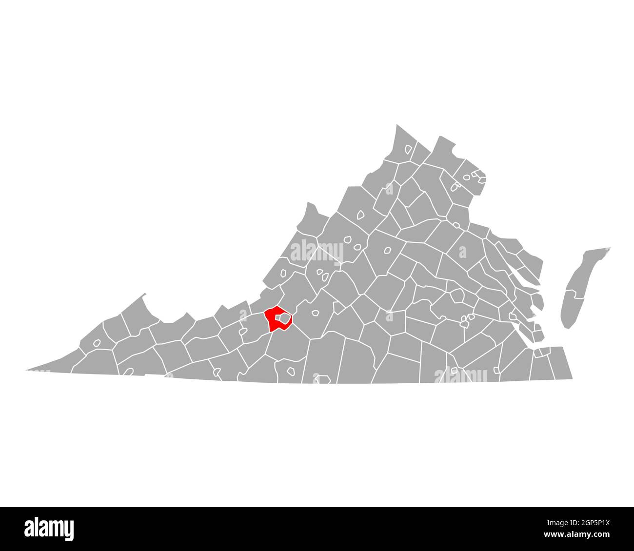 Map of Roanoke in Virginia Stock Photo - Alamy