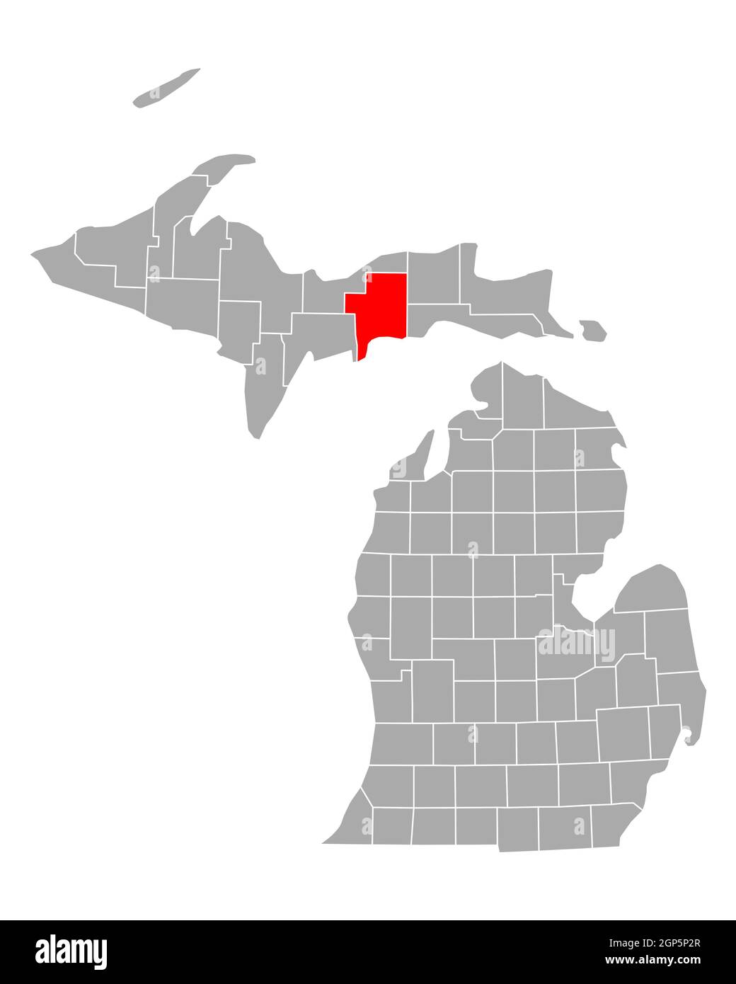 Map of Schoolcraft in Michigan Stock Photo Alamy