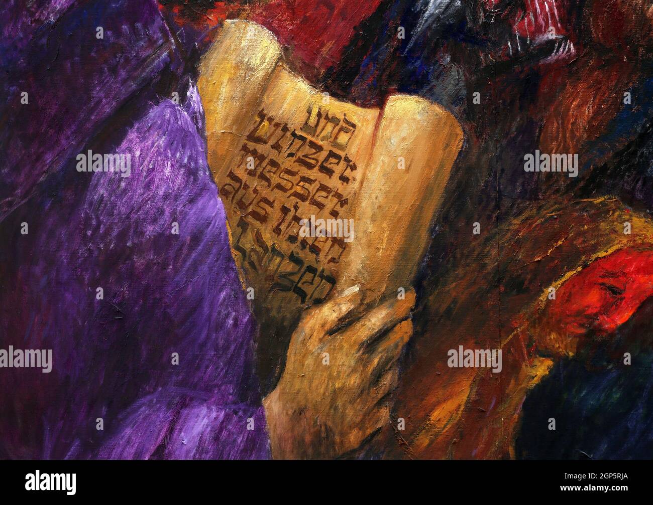 The prophet Isaiah, the Old Testament, detail of high altar by Sieger Koder in St. Joseph's Church in Bad Urach, Germany Stock Photo