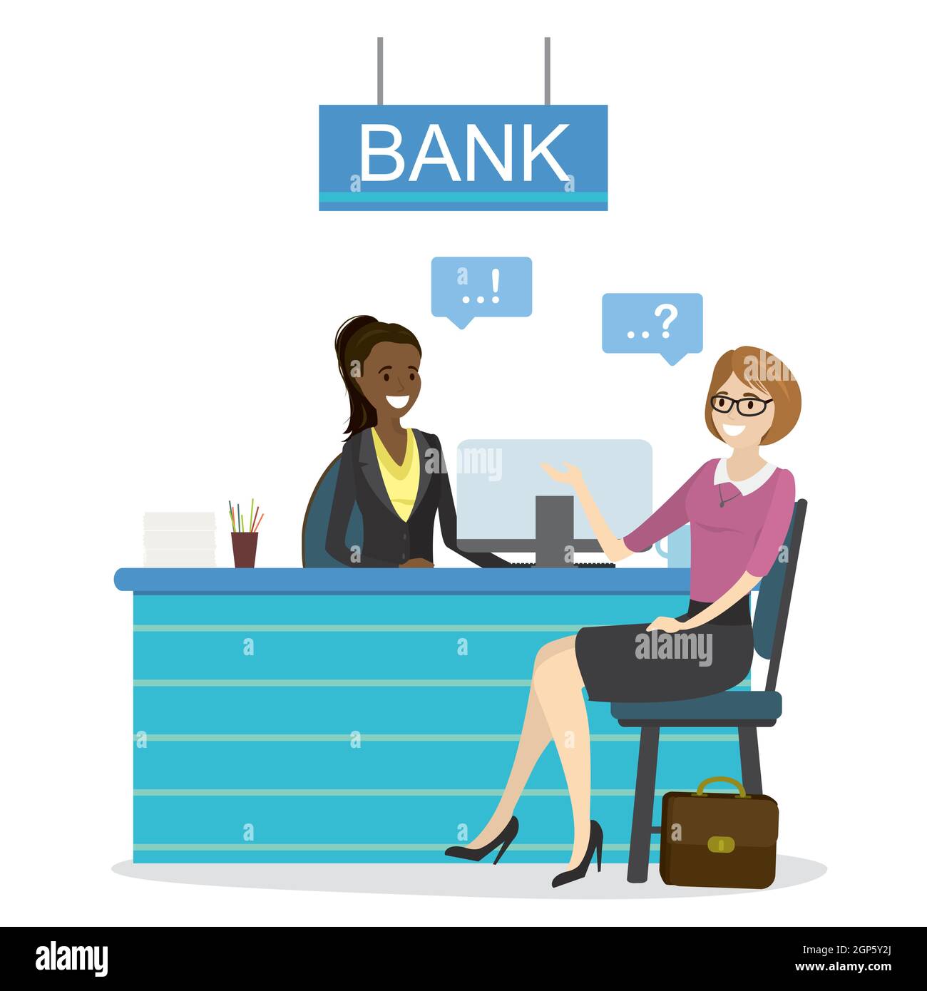 Мультяшные женщины деловые. Современные банки. Клиент в банке. Банковский сотрудник. L work in a bank.