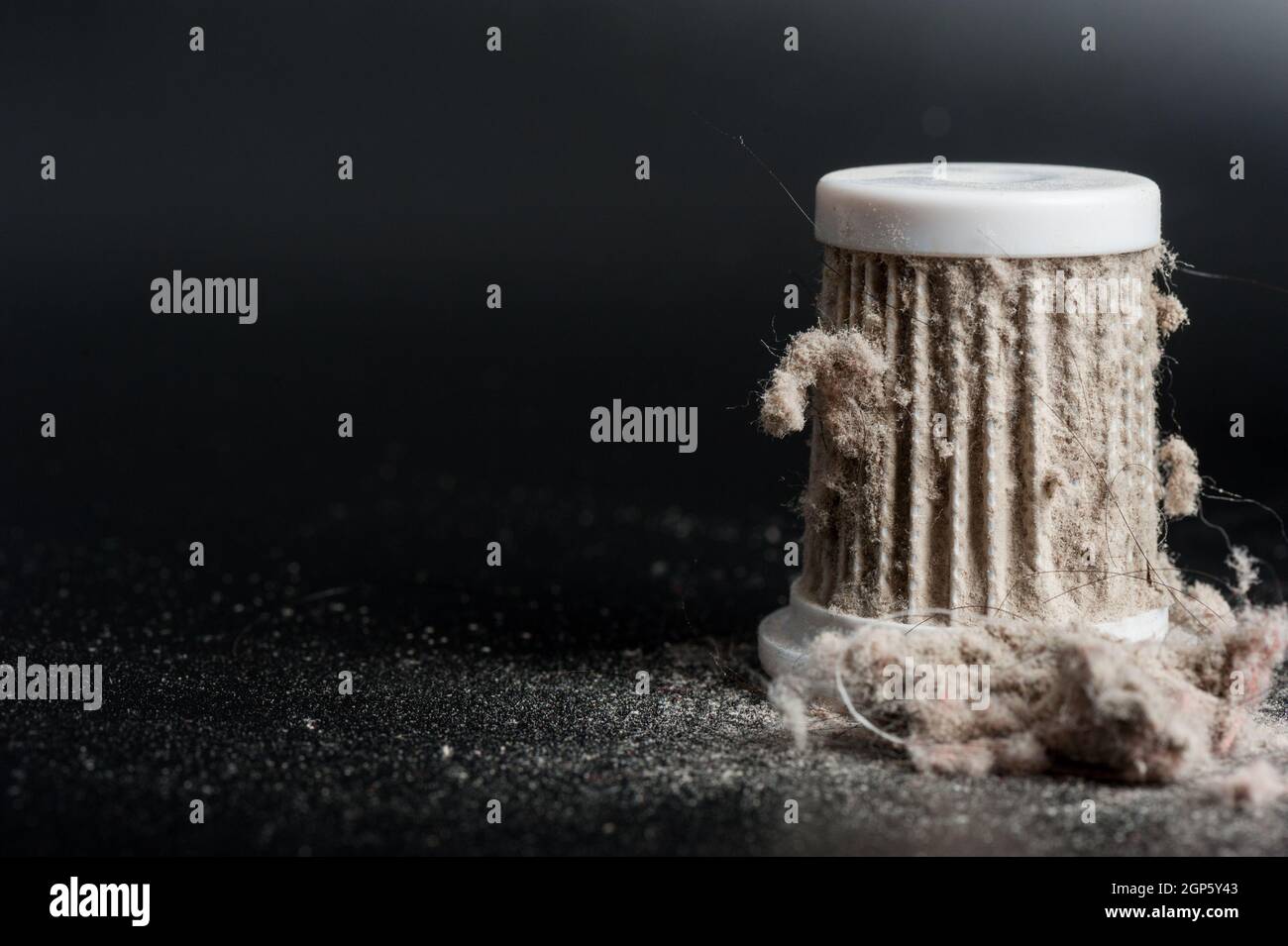 closeup common household dust on HEPA (High efficiency particulate air