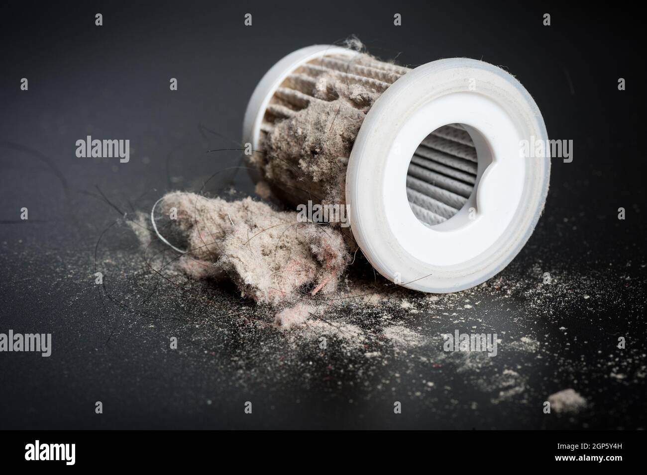 closeup common household dust on HEPA (High efficiency particulate air