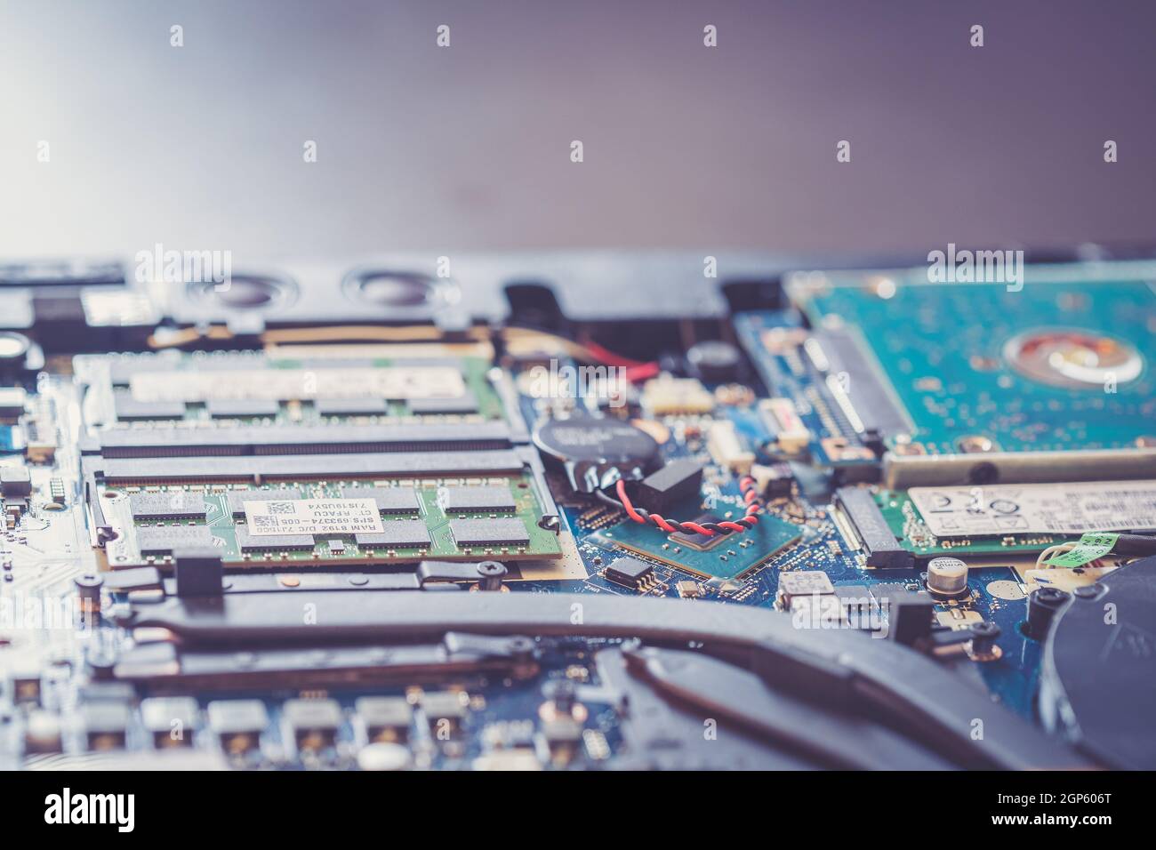 Chp Computer Computer chip on a circuit board, close up; Computer technology Stock ...