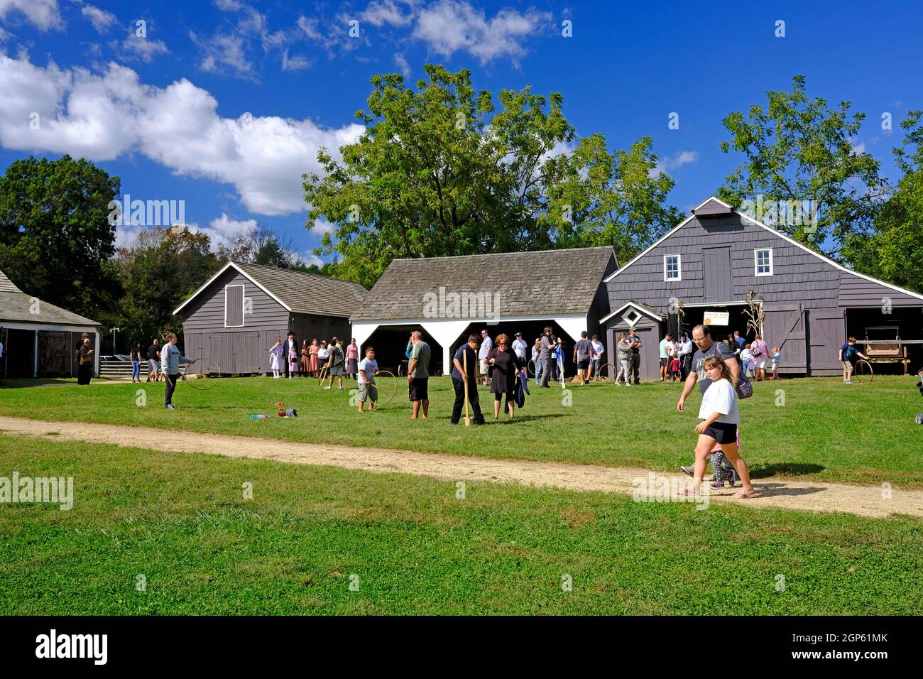 Visitors at Longstreet Farm in Holmdel Park in Holmdel, NJ Stock Photo