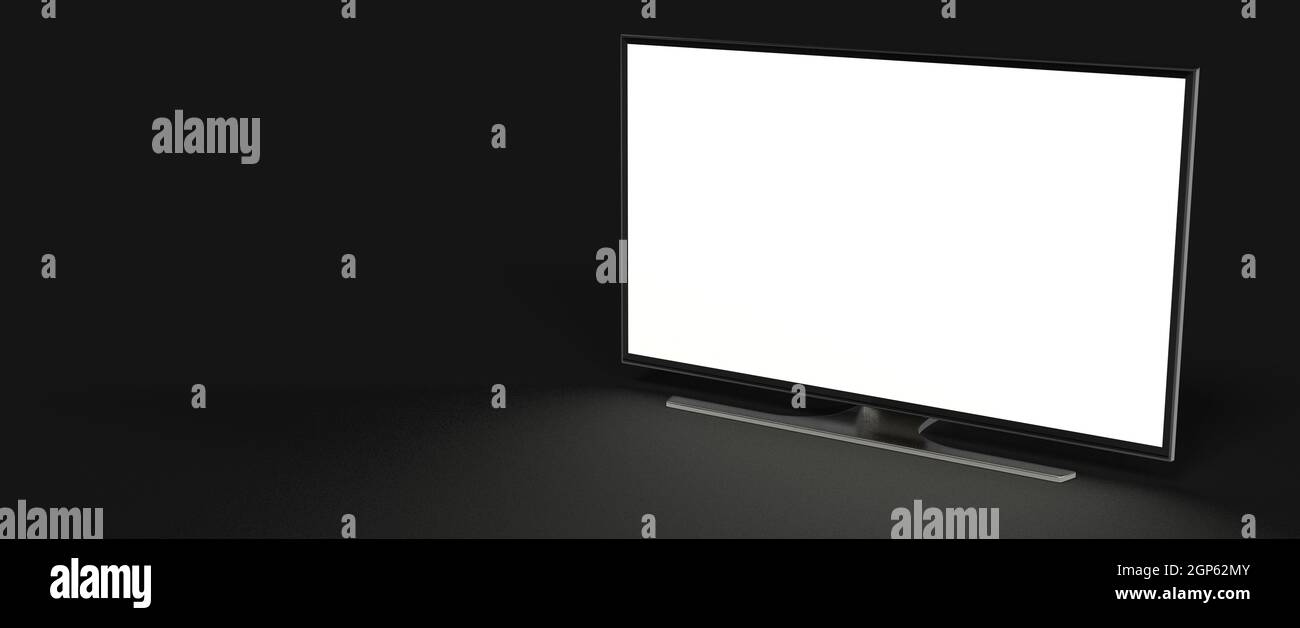 TV monitor mockup - 3/4 right view. illustration Stock Photo - Alamy