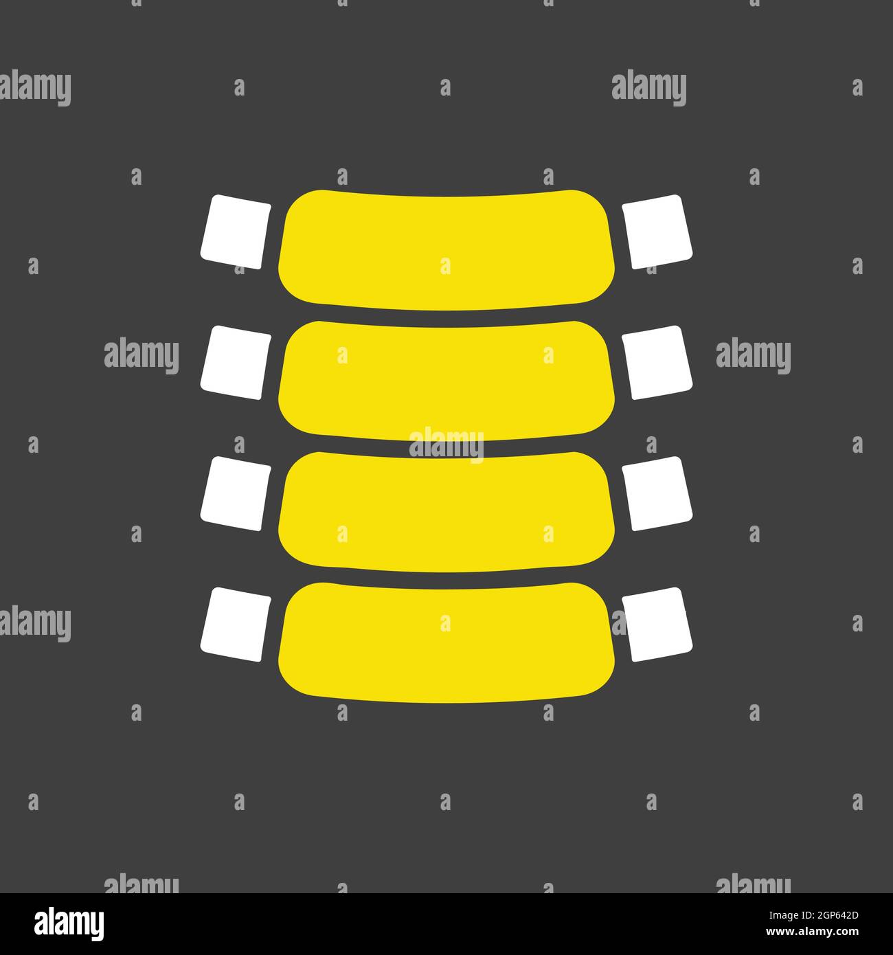 Ribs vector glyph icon food meat on dark background. Barbecue and bbq ...