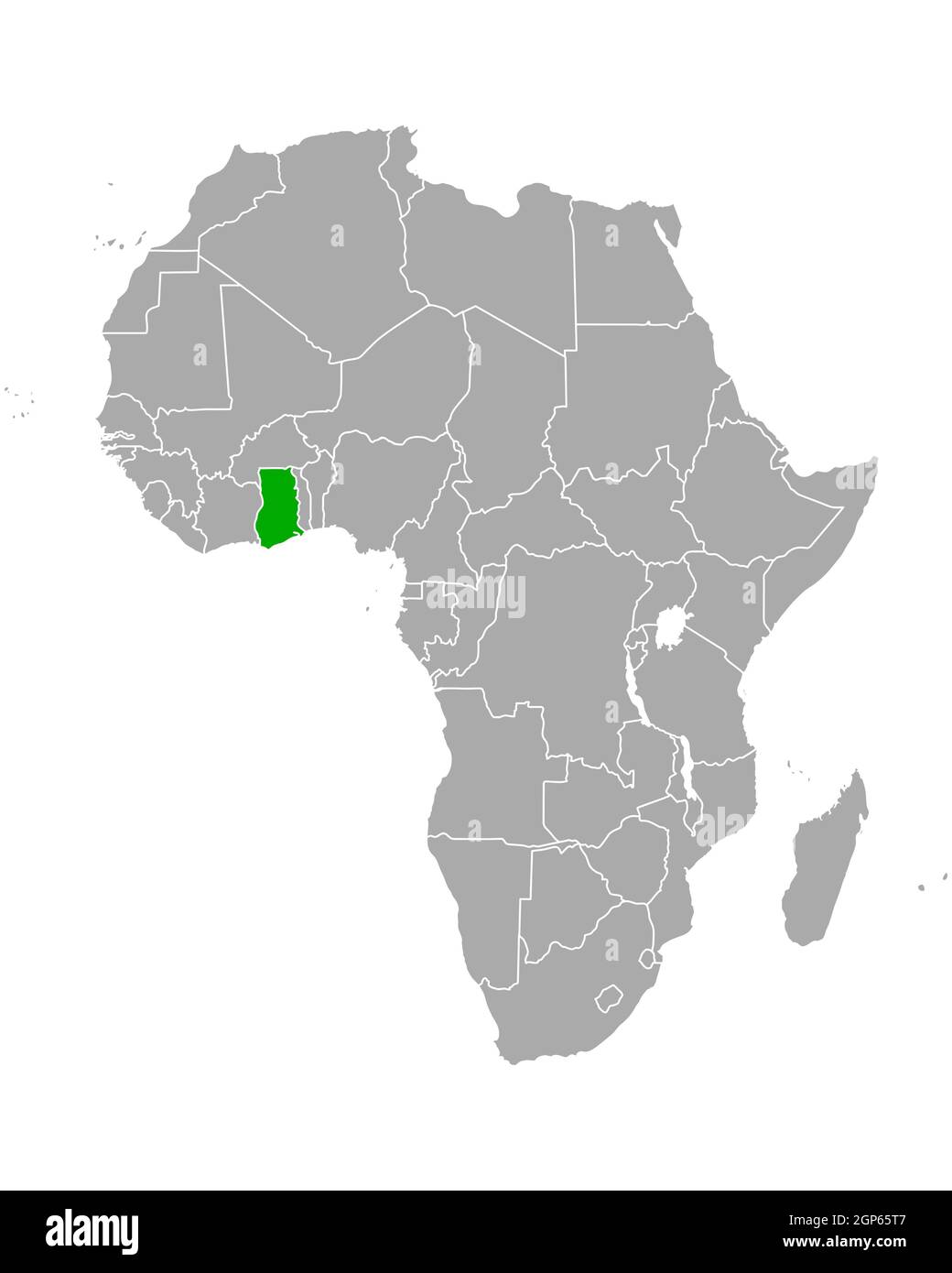 Map Of Africa Showing Ghana Map Of Ghana In Africa Stock Photo - Alamy