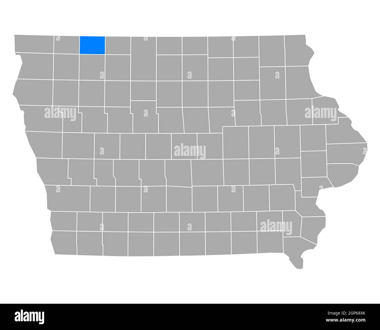 Map of Dickinson in Iowa Stock Photo - Alamy