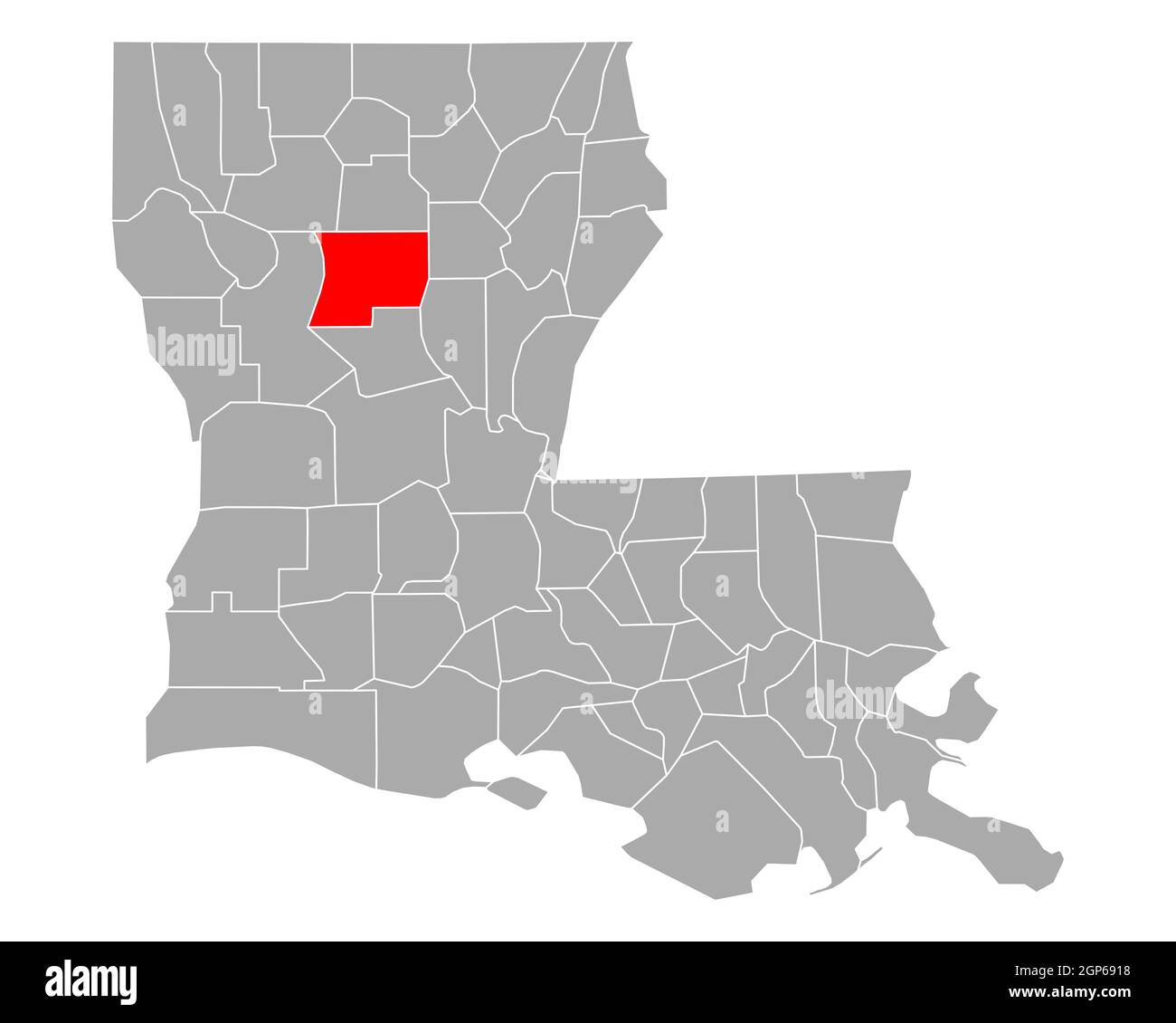 Map of Winn in Louisiana Stock Photo
