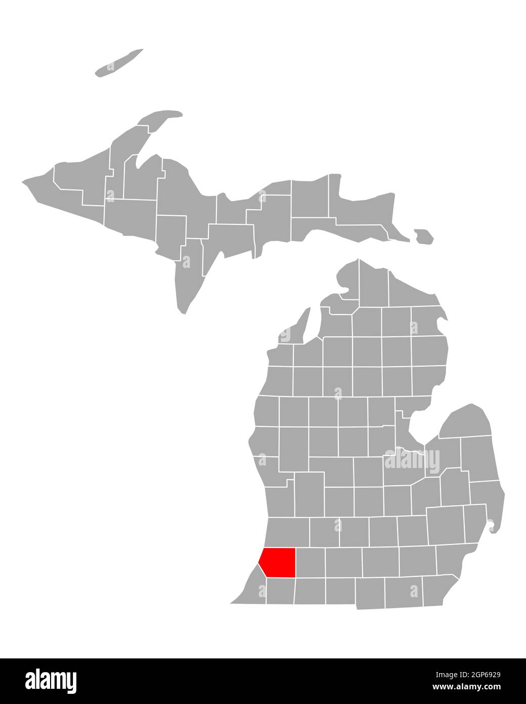 Map of Van Buren in Michigan Stock Photo Alamy