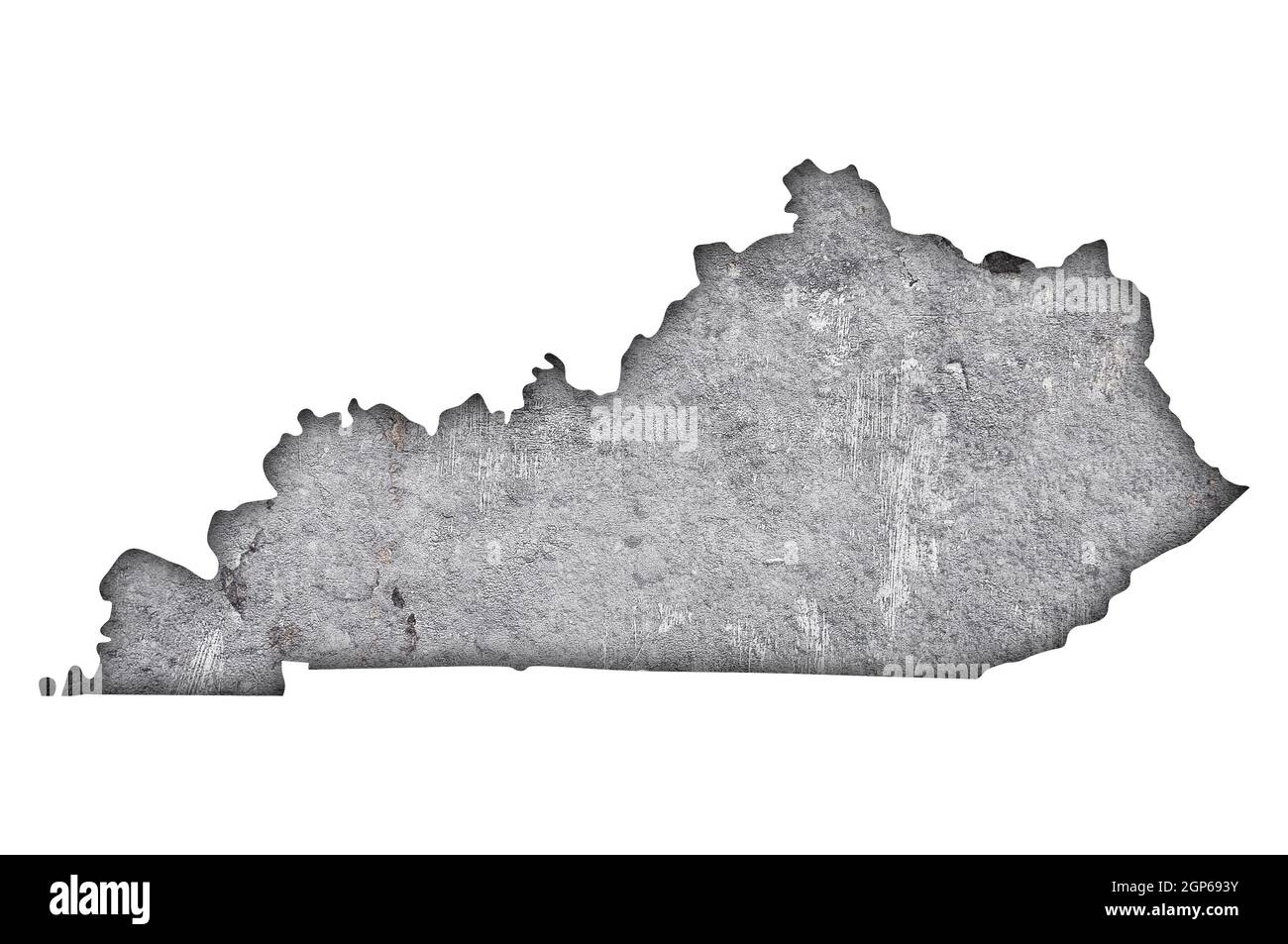 Map of Kentucky on weathered concrete Stock Photo - Alamy