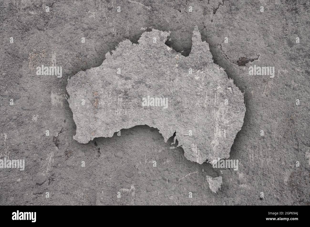 Map of Australia on weathered concrete Stock Photo - Alamy
