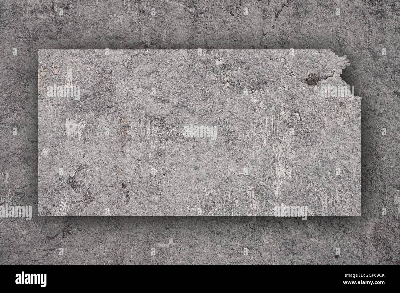 Map of Kansas on weathered concrete Stock Photo - Alamy