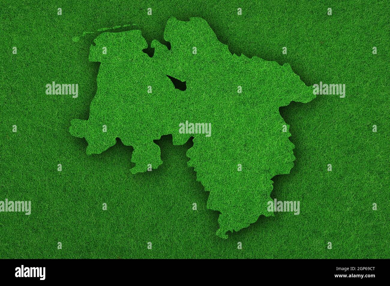 Map of Lower Saxony on green felt Stock Photo - Alamy