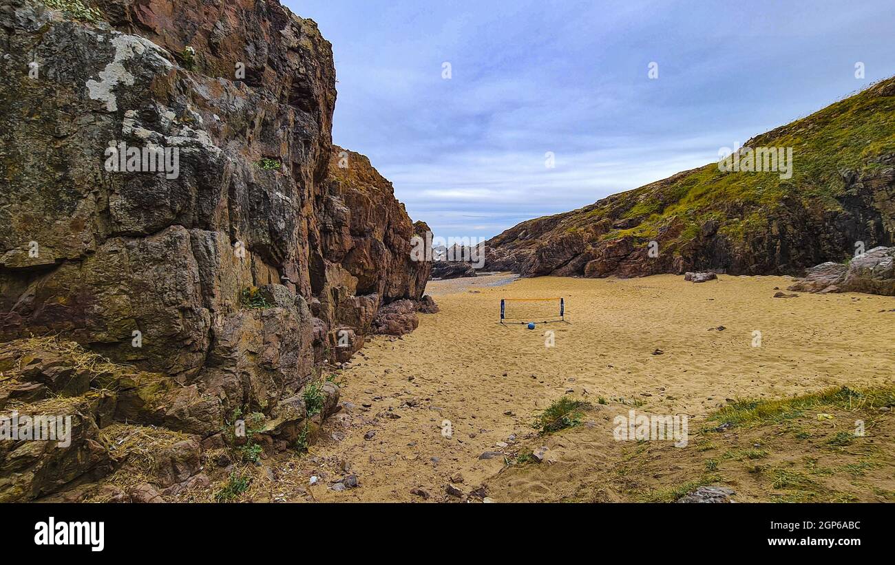 Rocky beach landscape at las grutas, punta ballena, uruguay Stock Photo