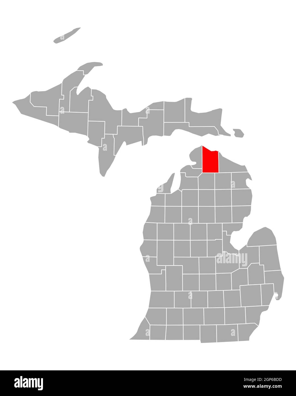 Map of Cheboygan in Michigan Stock Photo Alamy