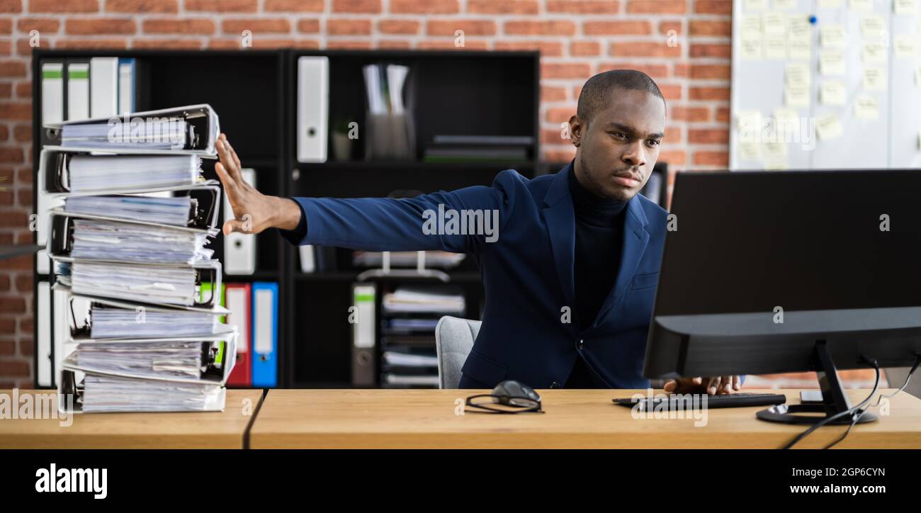 Digital Transformation. Accountant Using E Invoice Tax Document Software Stock Photo