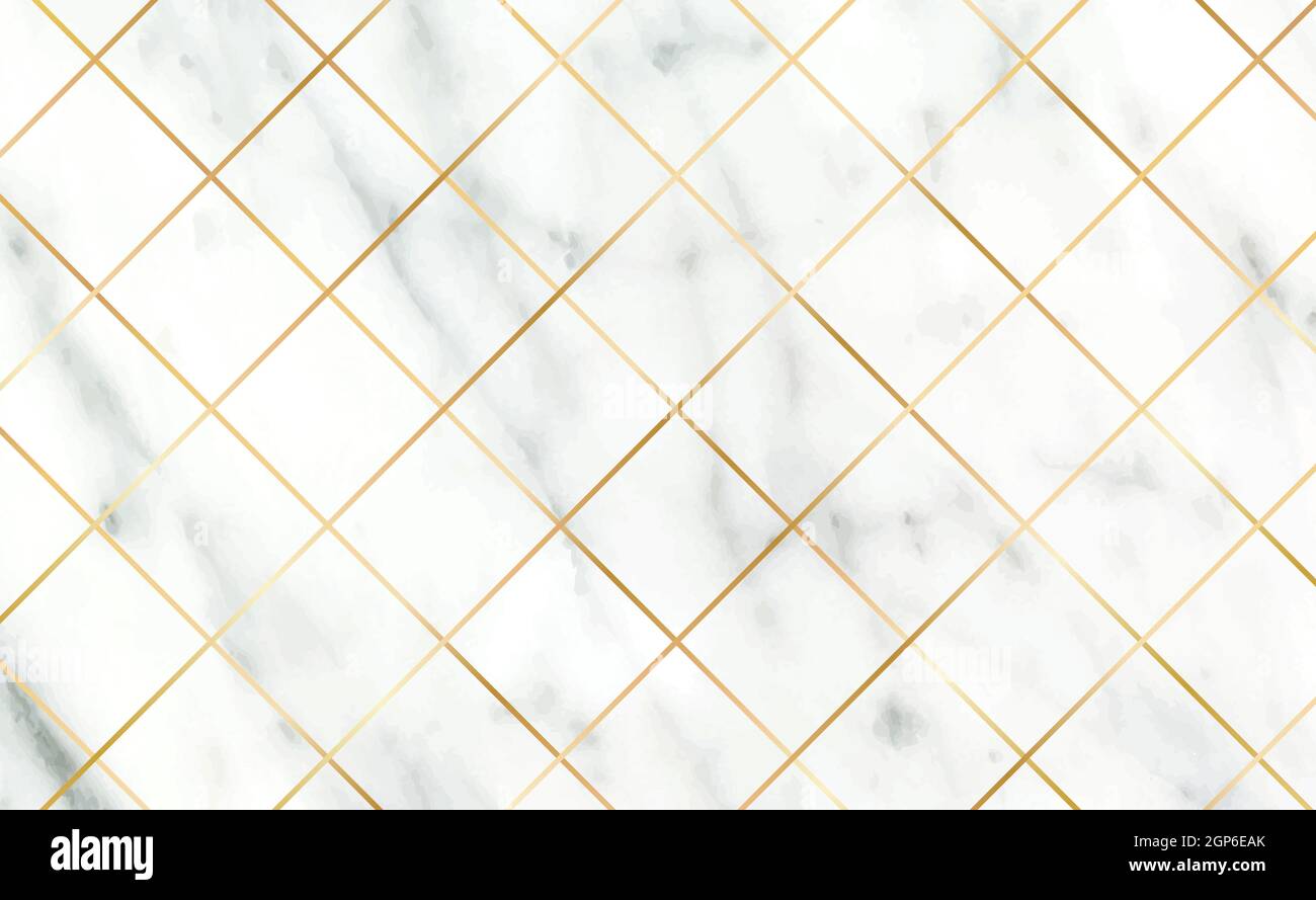 Stone tiles, texture white with black marble background, golden lines