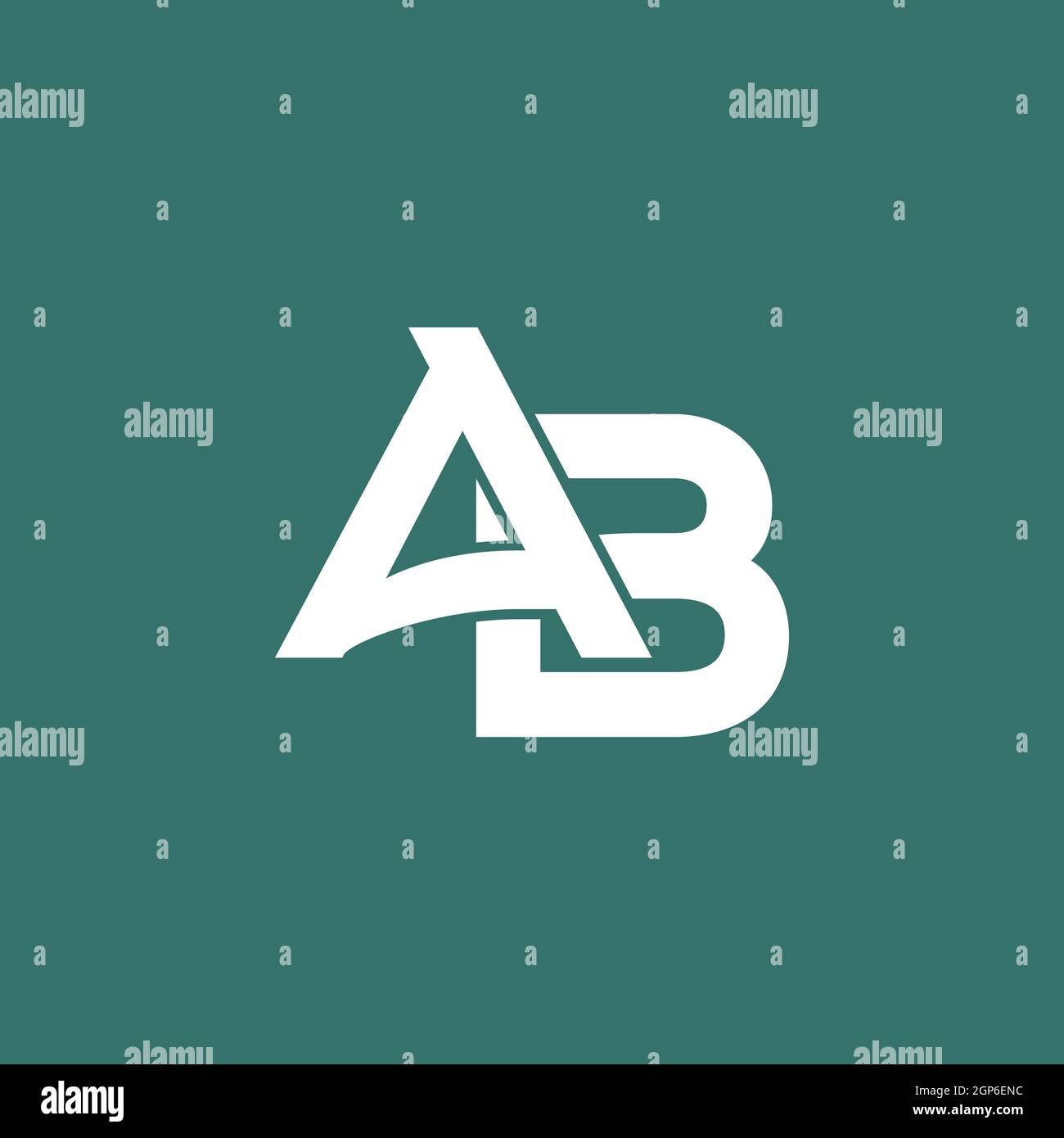 AB or BA minimal creative logo with negative space effect Stock Vector