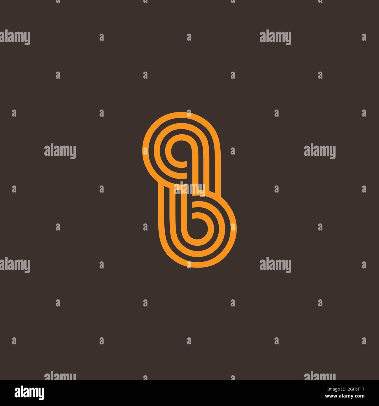 AB or BA minimal creative logo with negative space effect Stock Vector
