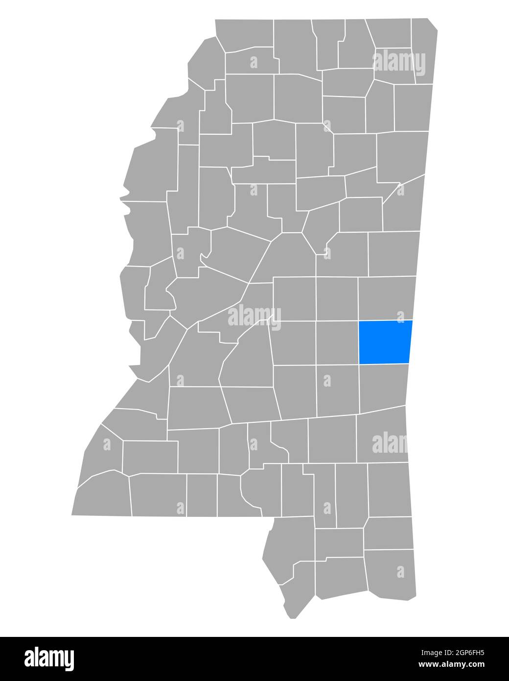 Map of Lauderdale in Mississippi Stock Photo Alamy