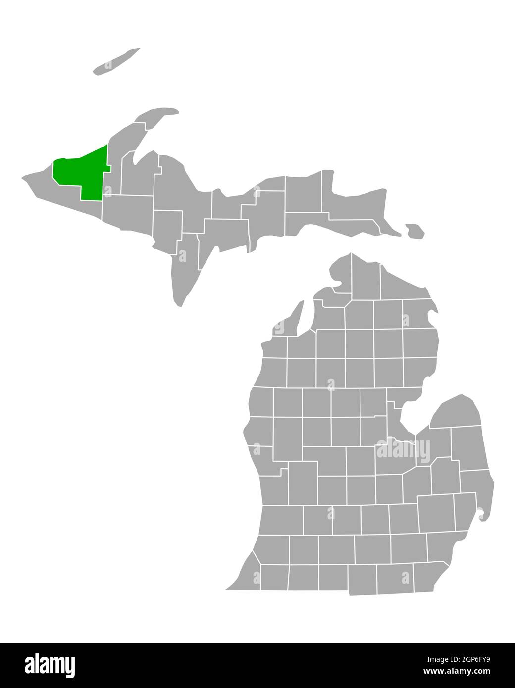 Map of Ontonagon in Michigan Stock Photo Alamy