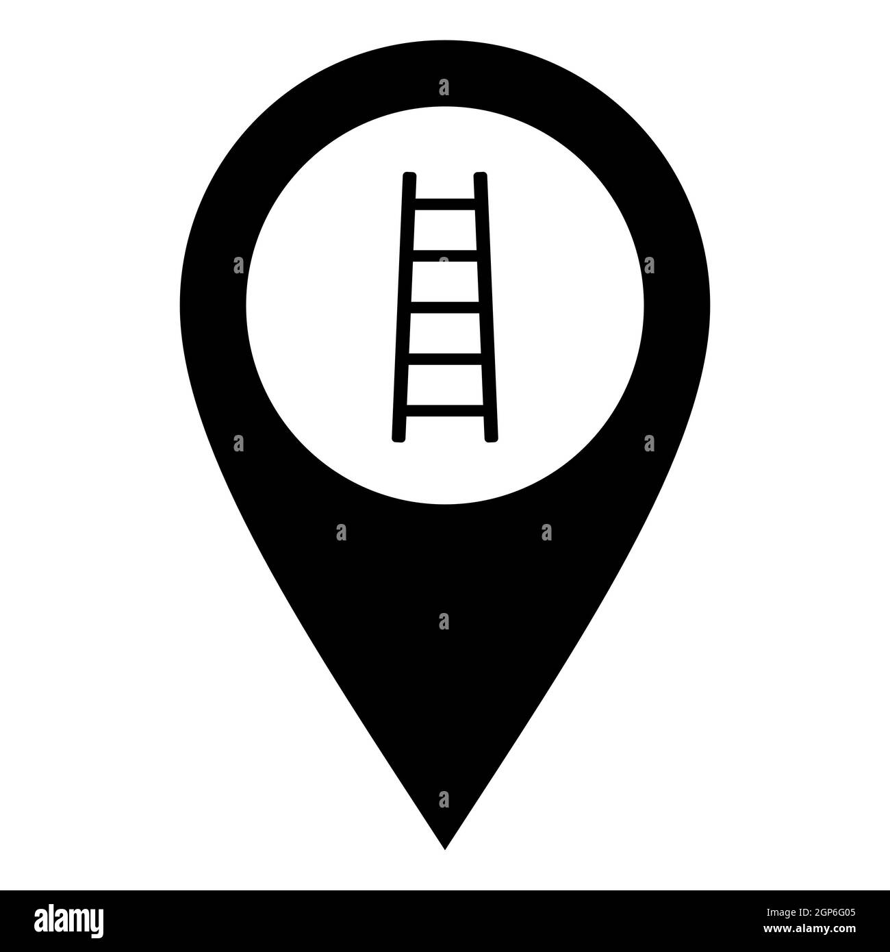 Ladder and location pin Stock Photo Alamy