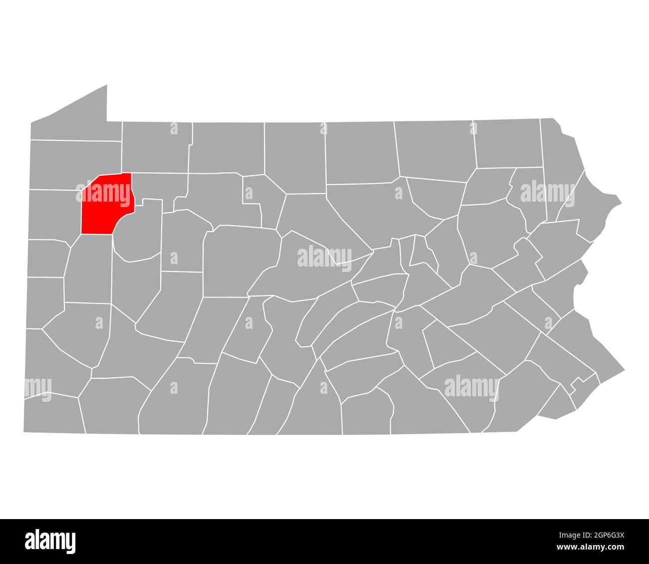 Map of Venango in Pennsylvania Stock Photo Alamy