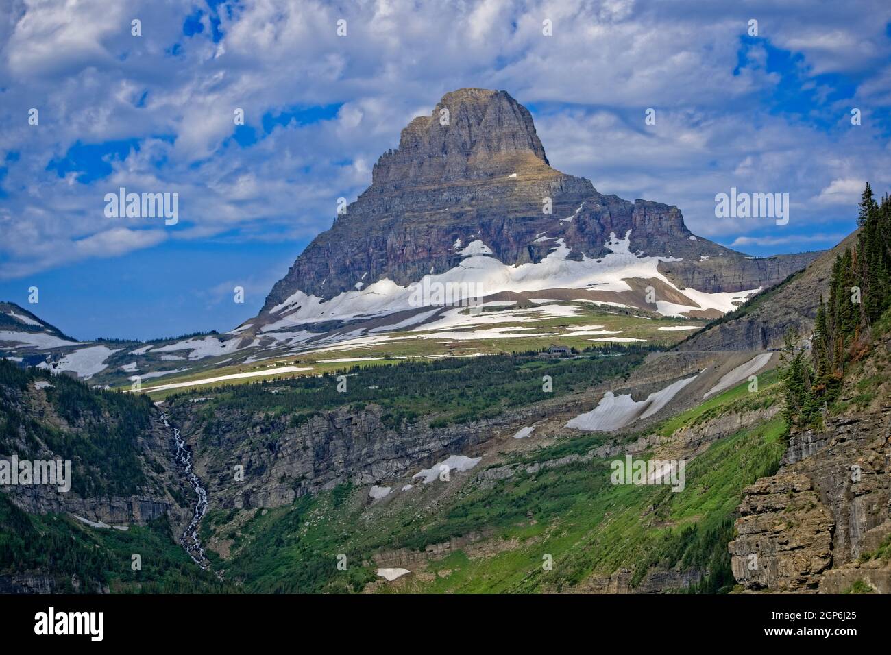 Majestic Clements - A nice view of Clements mountain in Glacier National Park Stock Photo