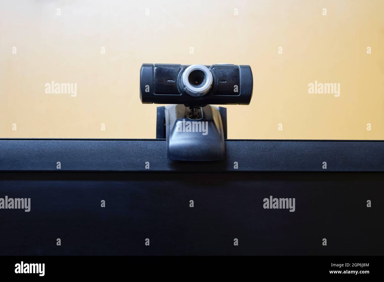 Web camera, attached to the monitor. Equipment for video Stock Photo ...