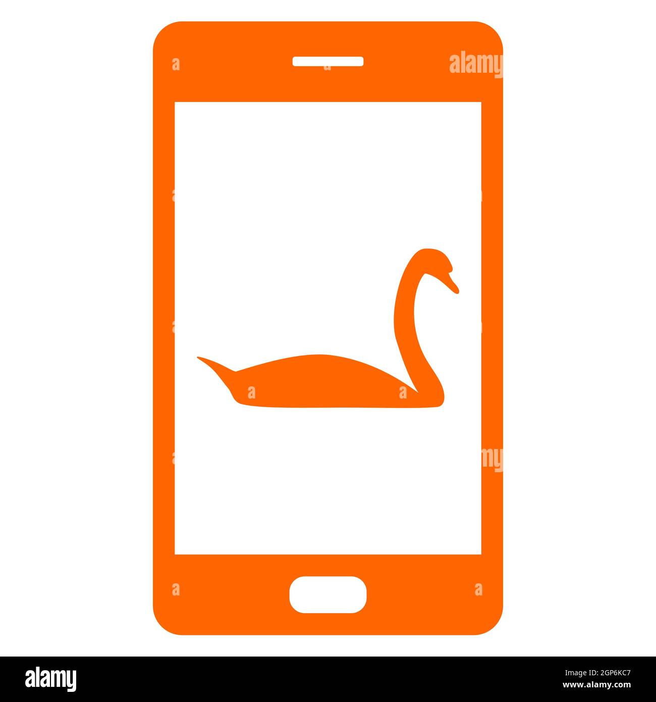 Swan and smartphone Stock Photo
