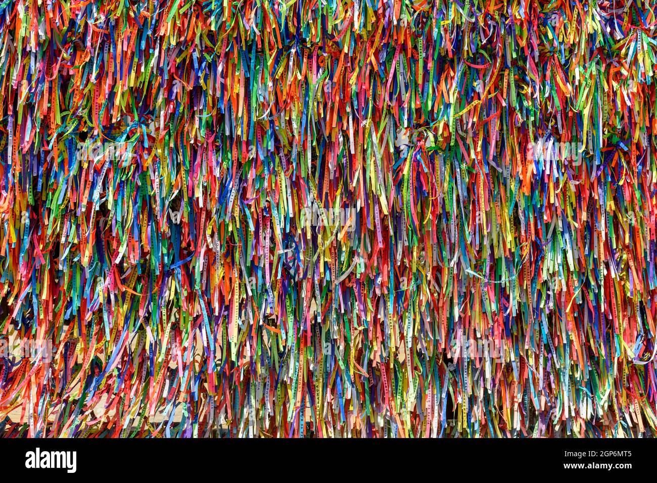 Famous and colorful ribbons of our lord do Bonfim which is believed to ...